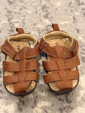 Carter's Brown Strappy Faux-Leather baby boy Sandals size 2